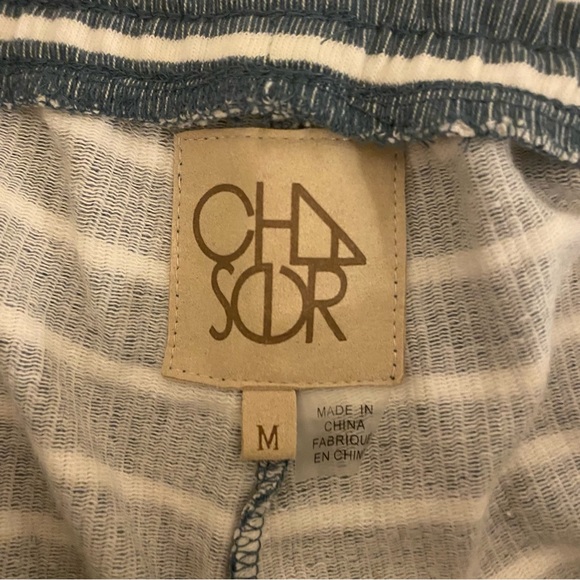 Chaser Medium Blue White Striped Shorts - Picture 3 of 12